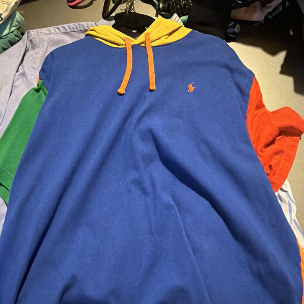 Polo by Ralph Lauren Blue Colorblock Hooded Sweatshirt